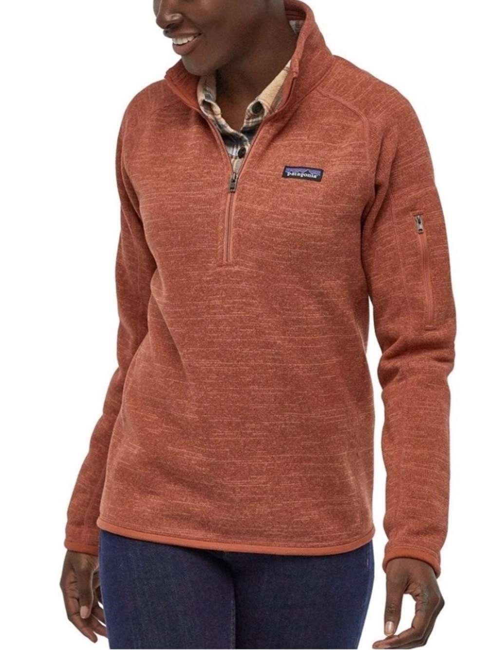 Patagonia Women’s Half-Zip Fleece Pullover Burnt Orange Sweater Size S